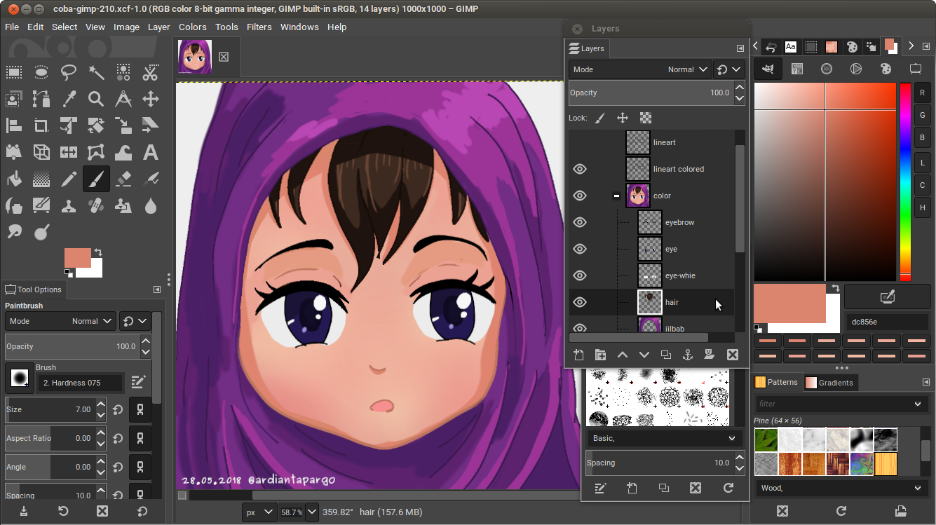 Menggambar Anime di GIMP Menggambar Anime di GIMP