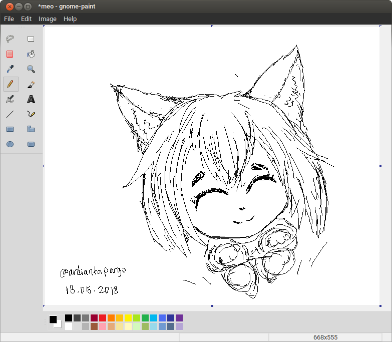 Menggambar di GNOME Paint 0.4.0 Menggambar di GNOME Paint 0.4.0