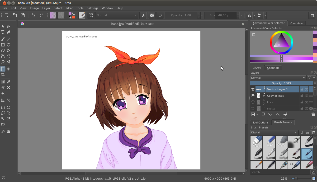 Menggambar Anime di Krita Menggambar Anime di Krita
