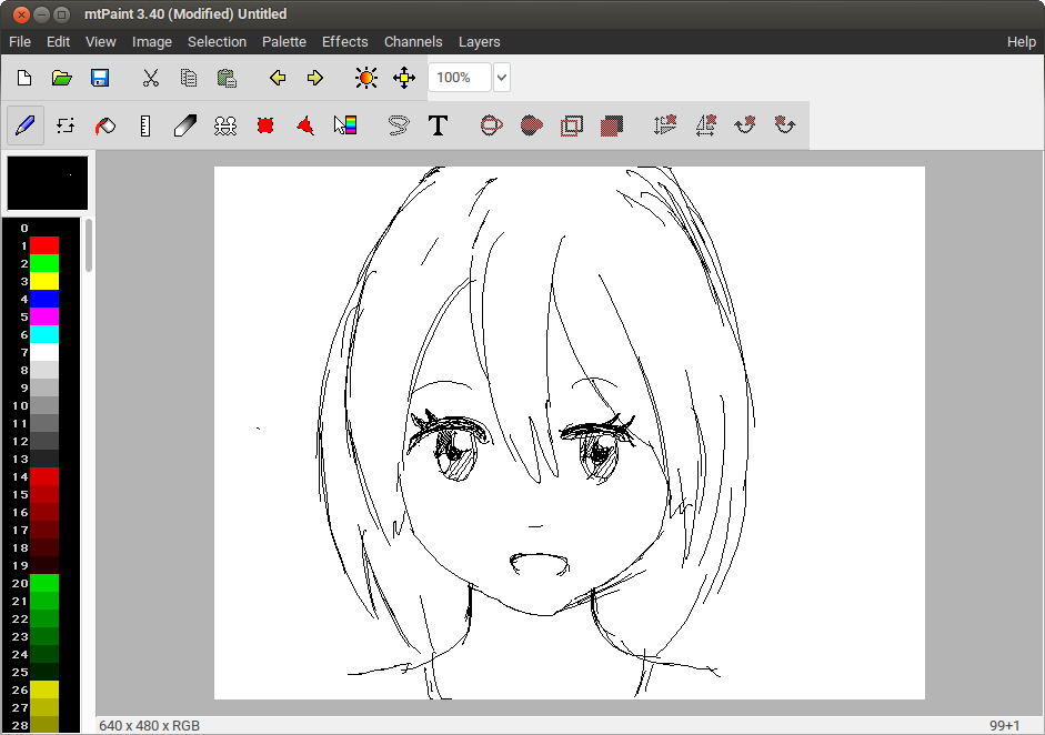 Menggambar dengan MtPaint di Linux Menggambar dengan MtPaint di Linux