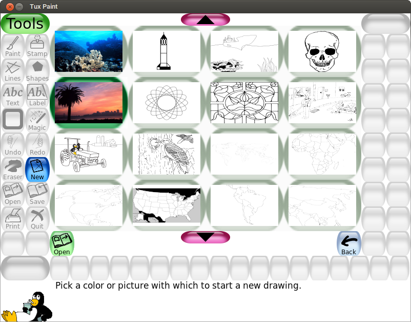 Menggambar di Tux Paint Menggambar di Tux Paint