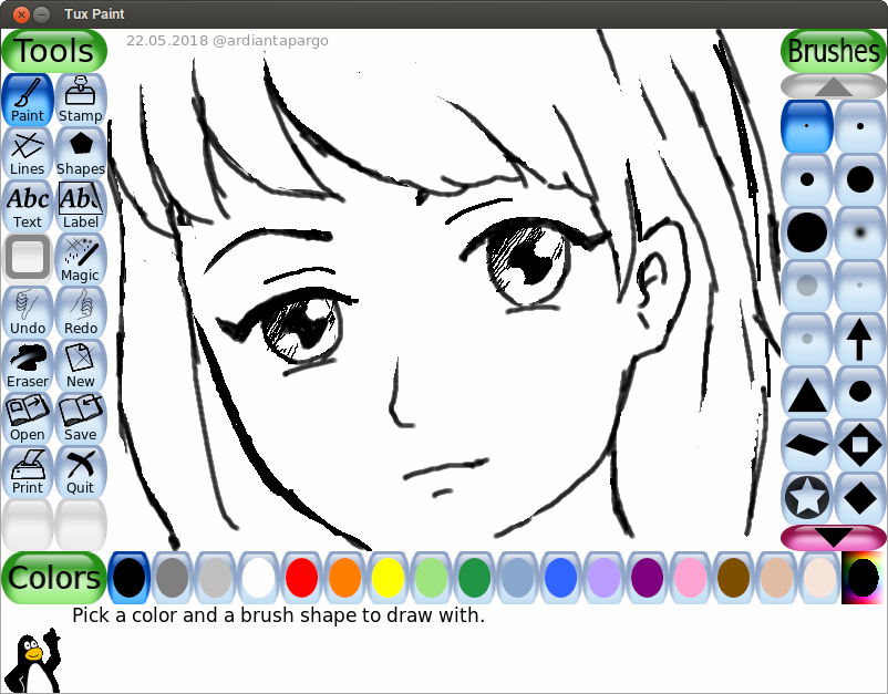 Menggambar di Tux Paint Menggambar di Tux Paint