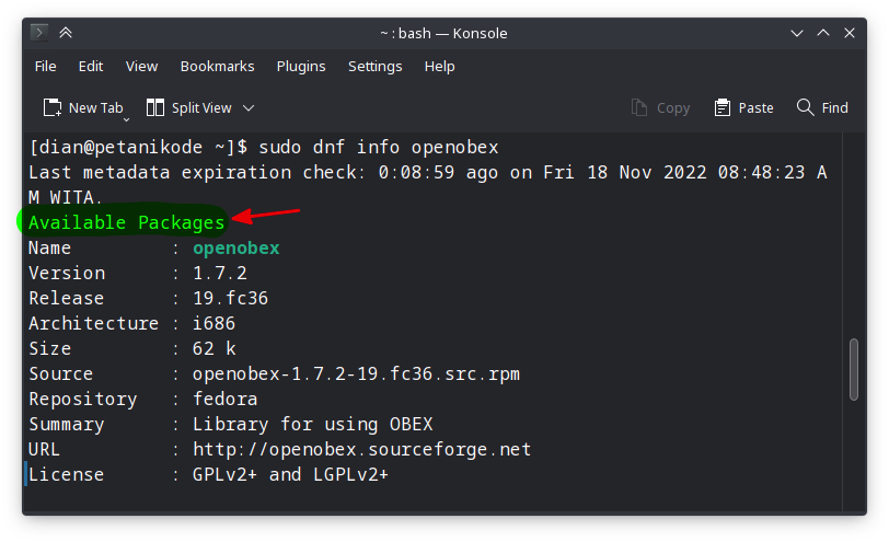 openobex belum terinstal