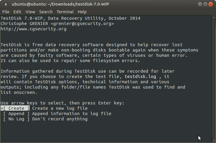 Mengeksekusi testdisk Mengeksekusi testdisk