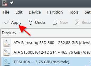 Membuat partisi pada KDE partition manager Membuat partisi pada KDE partition manager