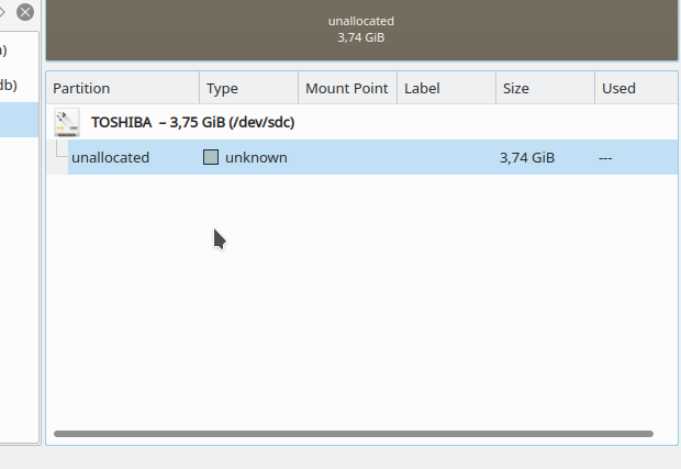Membuat partisi pada KDE partition manager Membuat partisi pada KDE partition manager