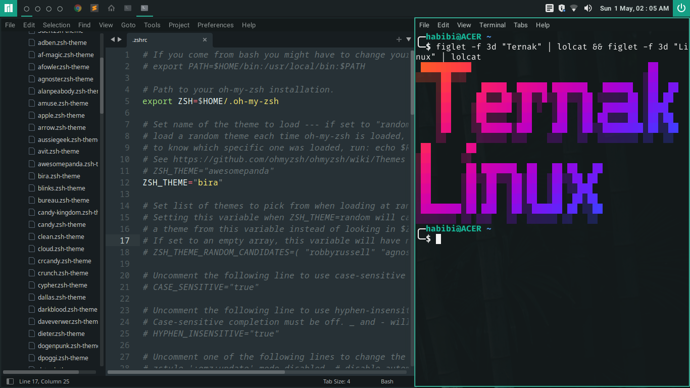 Ganti tema zsh