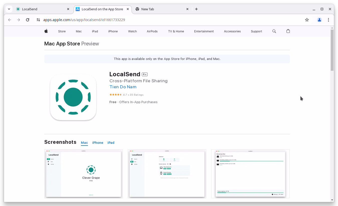 Localsend di AppStore