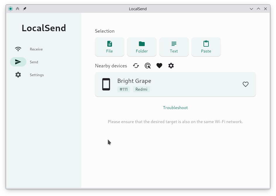 Localsend test di linux