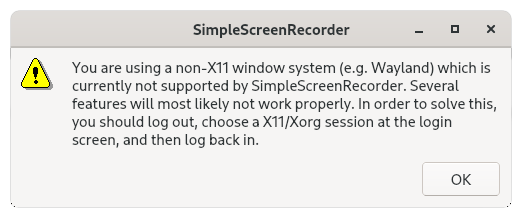 simple screen recorder warning